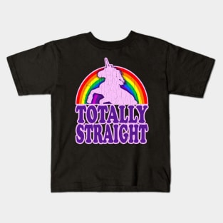 Funny - Totally Straight Unicorn Rainbow Kids T-Shirt